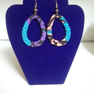 Traditional print fabric earrings